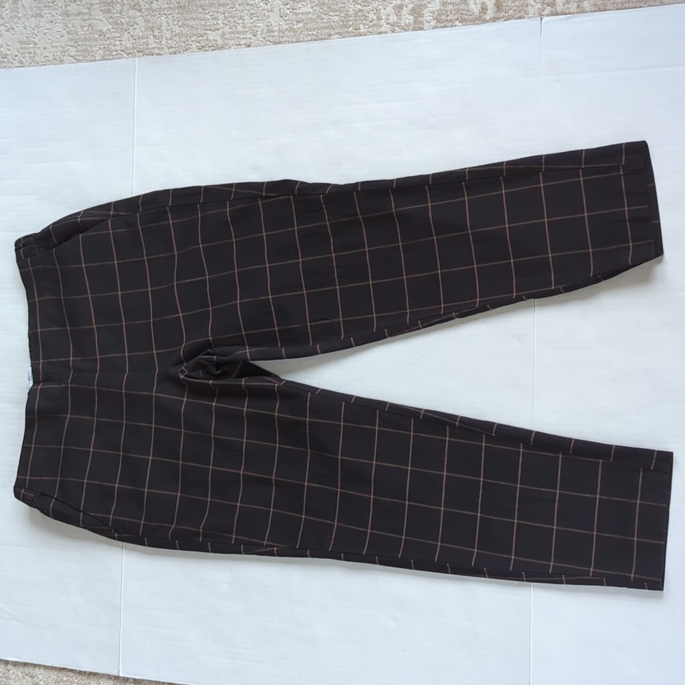 Liz Claiborne Simply Liz Plaid Career Pants 10 Black Brown/Tan Pattern - Picture 6 of 16
